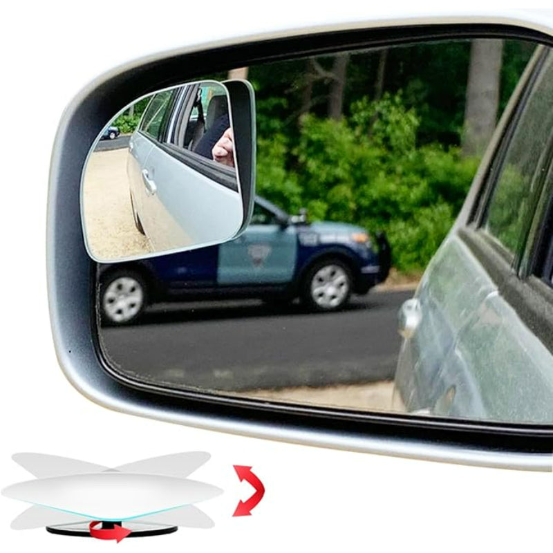 Wide Angle Blind Spot Car Mirror Set With Adhesive-Wireless Car Play Tech