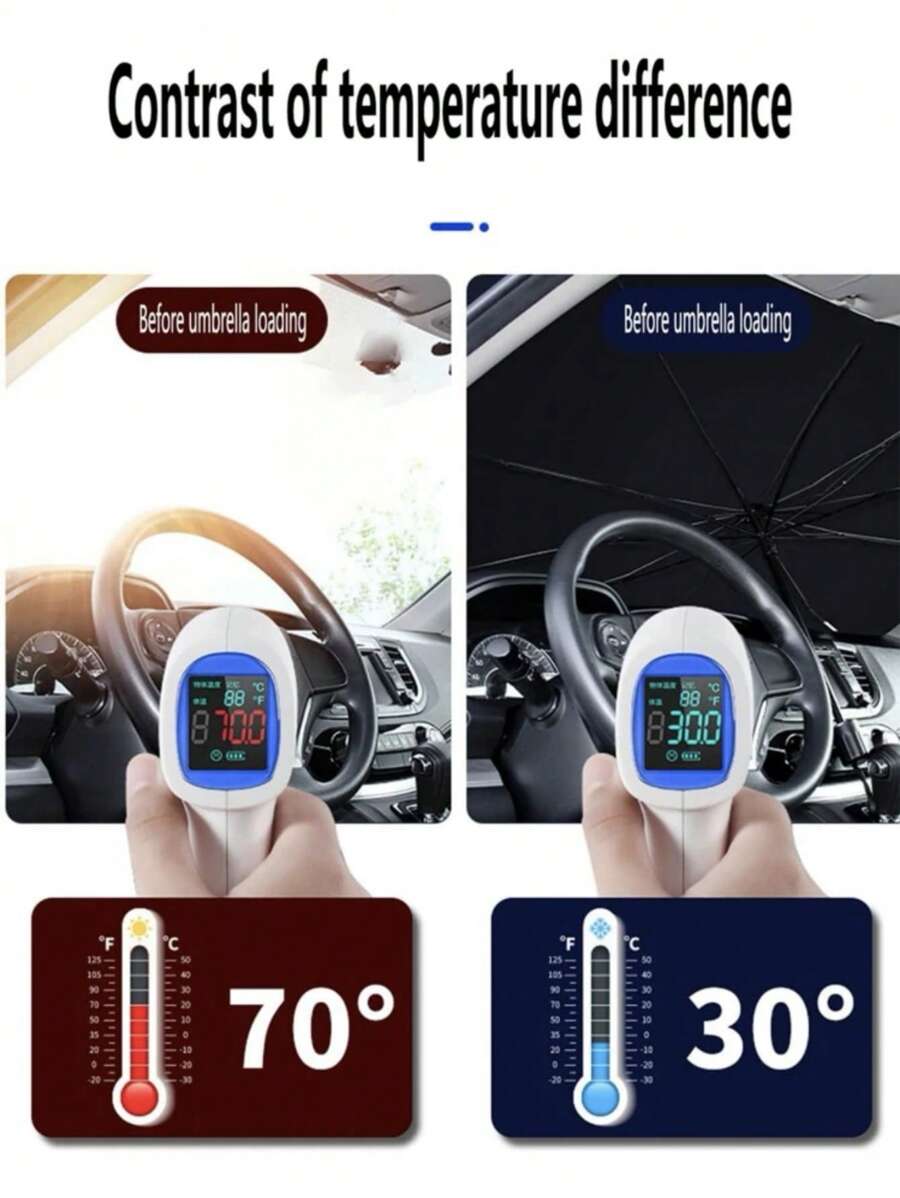 1pc Car Sun Shade, Keeps You Cool And Protected From Sunlight, Essential For Summer - Black - View 4