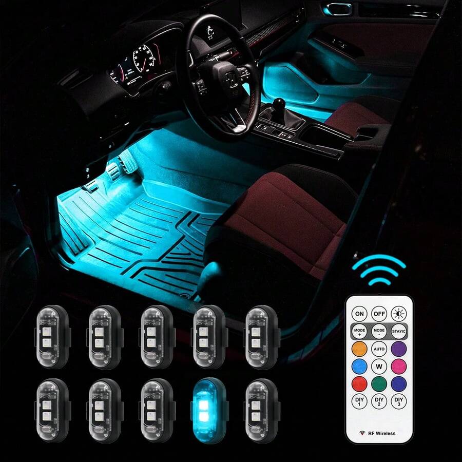Rechargeable RGB LED Portable Car Light For Exterior And Interior