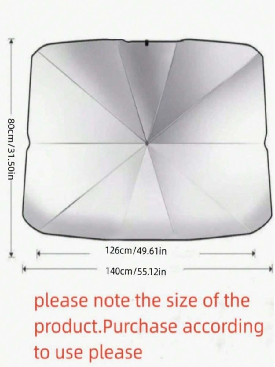1pc Car Sun Shade, Keeps You Cool And Protected From Sunlight, Essential For Summer - Black - View 5