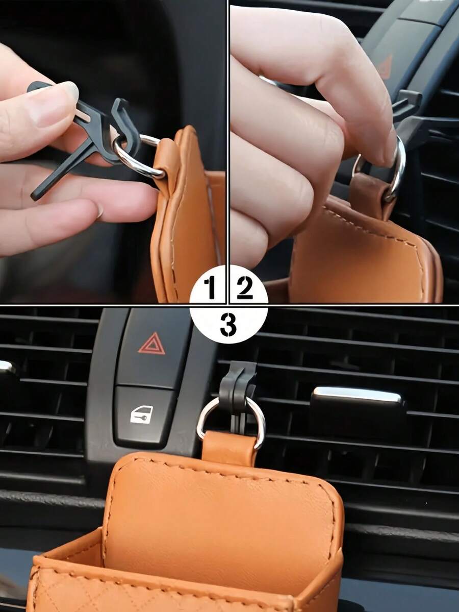 Large Capacity Car Outlet Storage Bag With Hook Car Phone Hanging Bag For Storing Phone Keys Fashion Glasses Coins Other Small Items Multifunctional Car Storage Box For Various Vehicle Models Men Women Car Interior Decorations Car Essential Accessories - Multicolor - View 5
