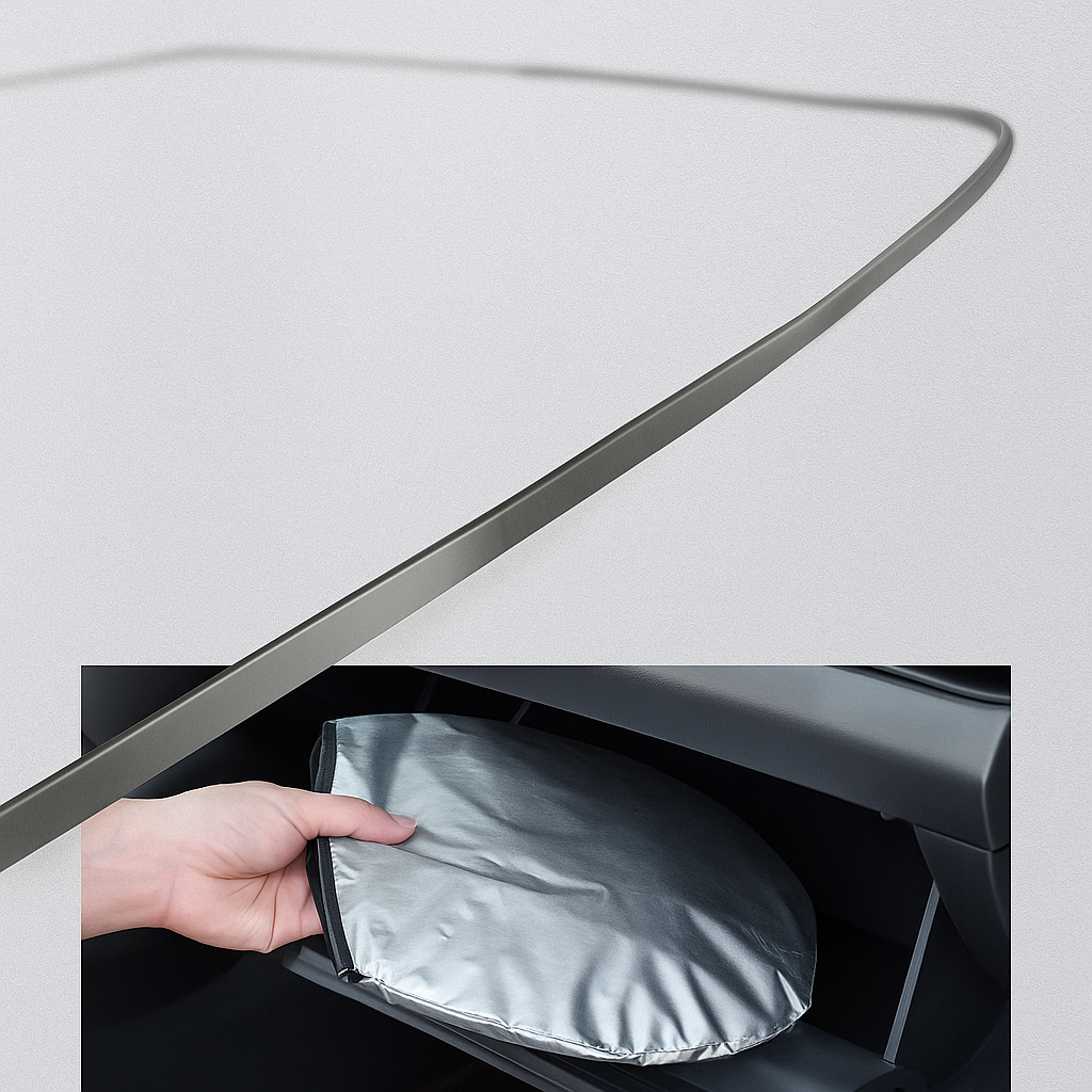 240T Thickened Glass Sunshade With Storage Bag For Car Windshield