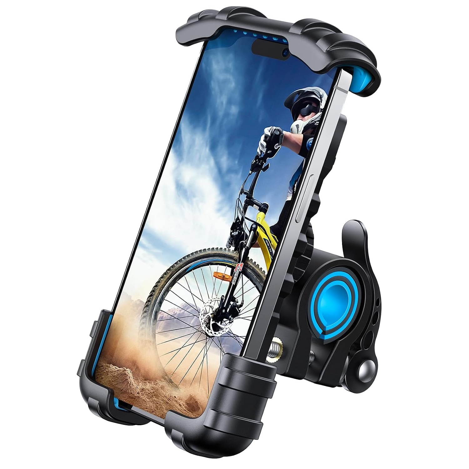 Lockable Motorcycle Phone Mount With 360° Rotating Holder