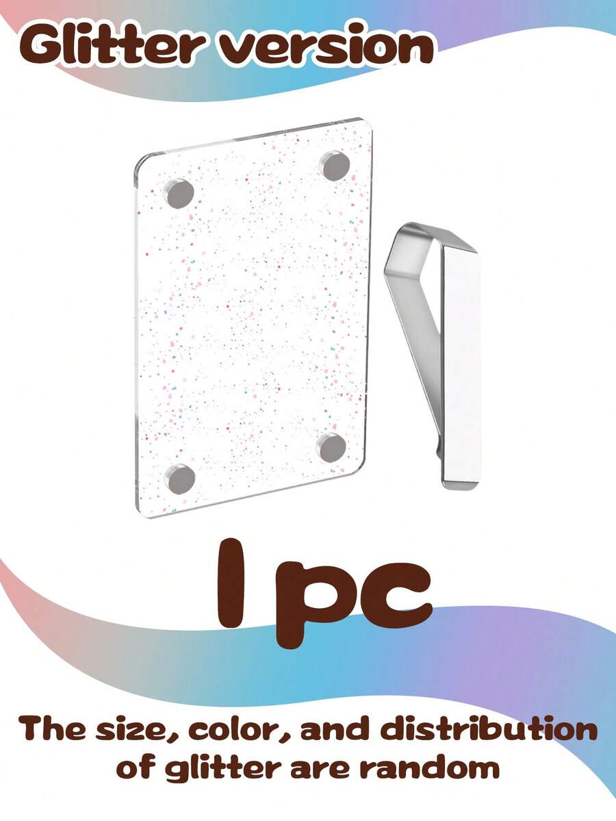 New Car Sun Visor Magnetic Photo Clip, Universal Acrylic Fridge Magnet Transparent Magnetic Instant Photo Frame, Car Sun Visor Photo Frame Clip, Personalized DIY Car Interior Decoration Photo Frame, Couple Gift, Pet Family Memorial Photo Frame Clip - Glitter - View 10