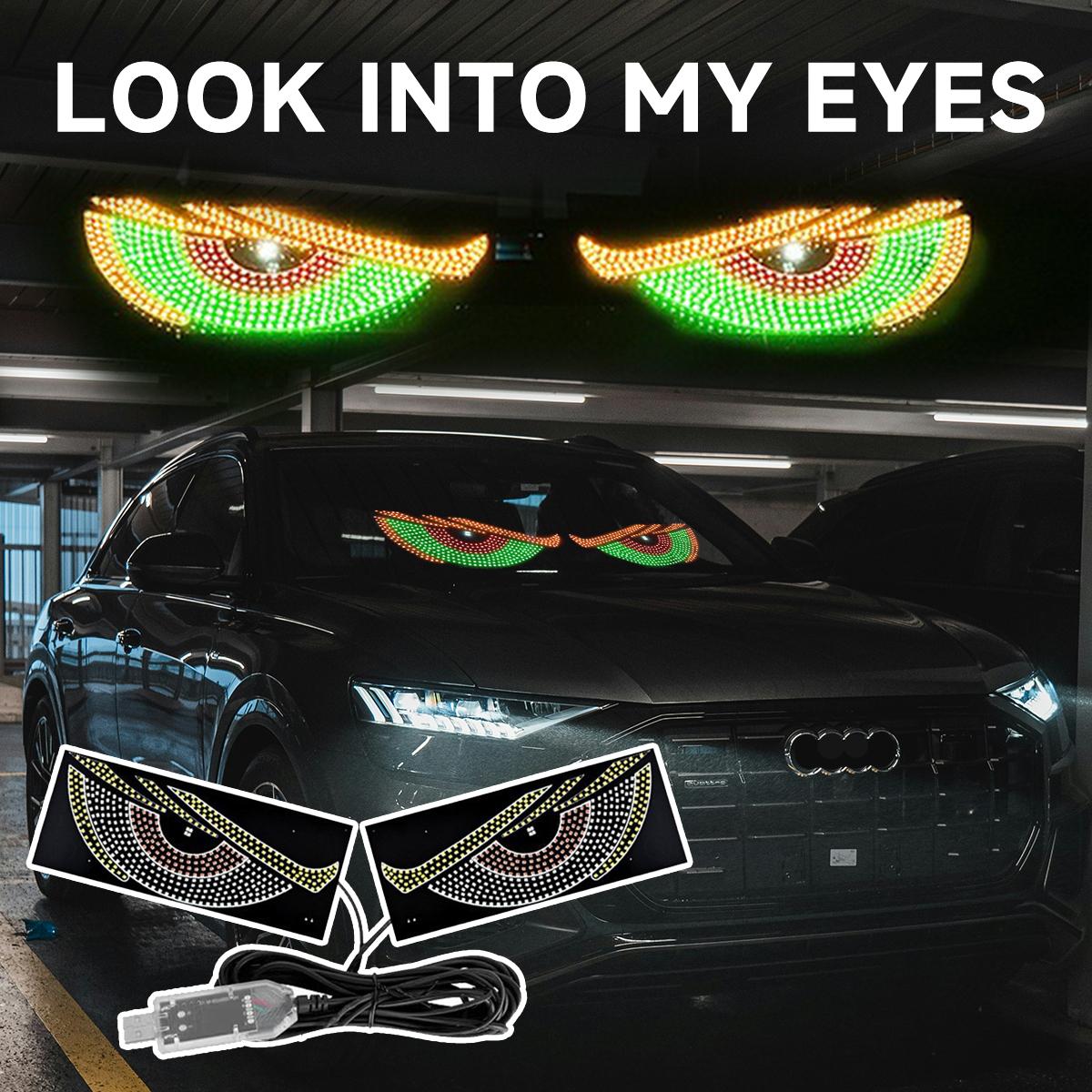 evil Eyes LED Light for Car Windshield &ndash; USB Plug & Play Demon Eye Signal Light with 11 Modes, Adjustable Brightness, Perfect for SUVs, Trucks, Pickups & RVs (Easy Install, No Wiring)