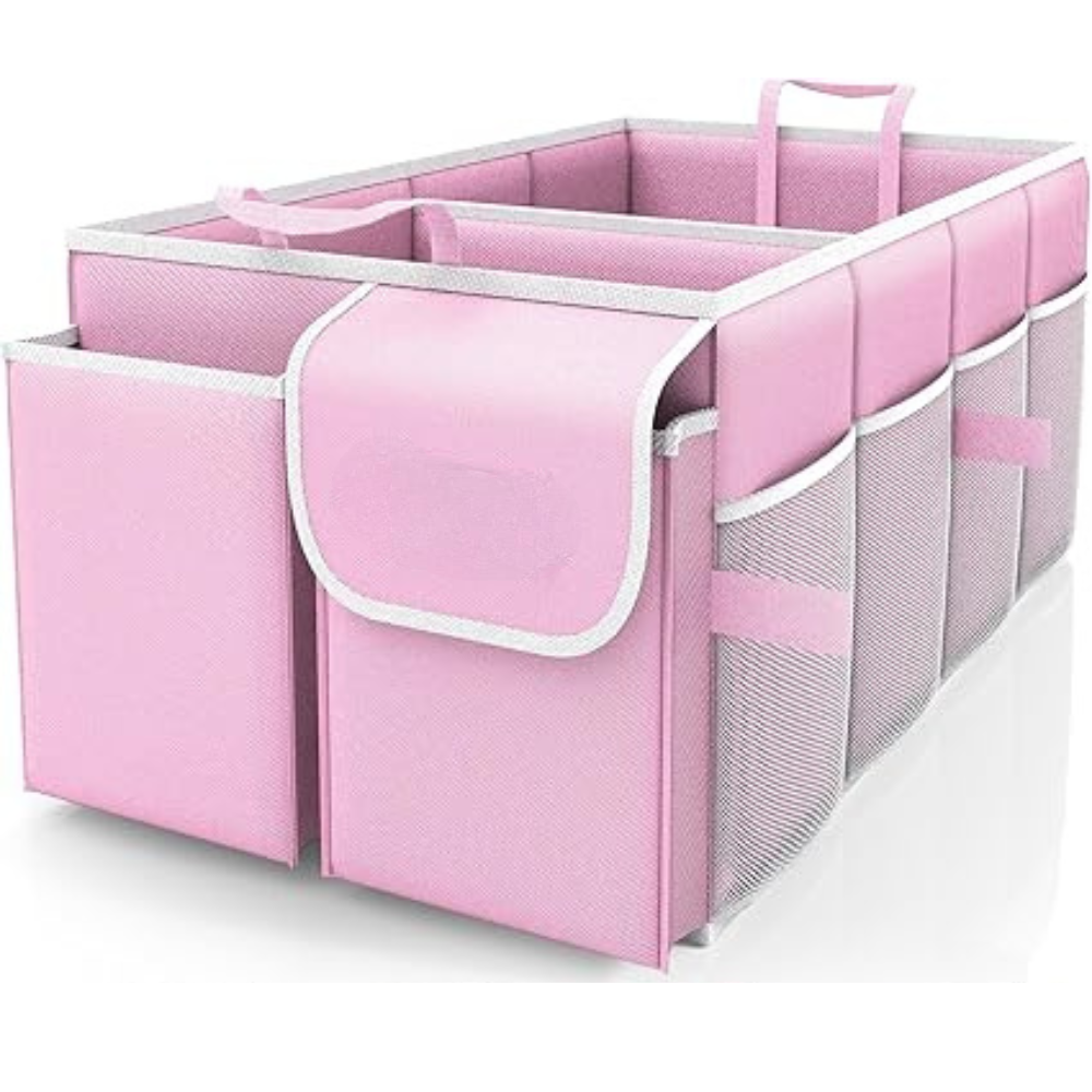 Foldable Car Trunk Organizer With Adjustable Compartments-Wireless Car Play Tech