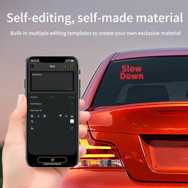 Dynamic LED Rear Display For Cars-Wireless Car Play Tech