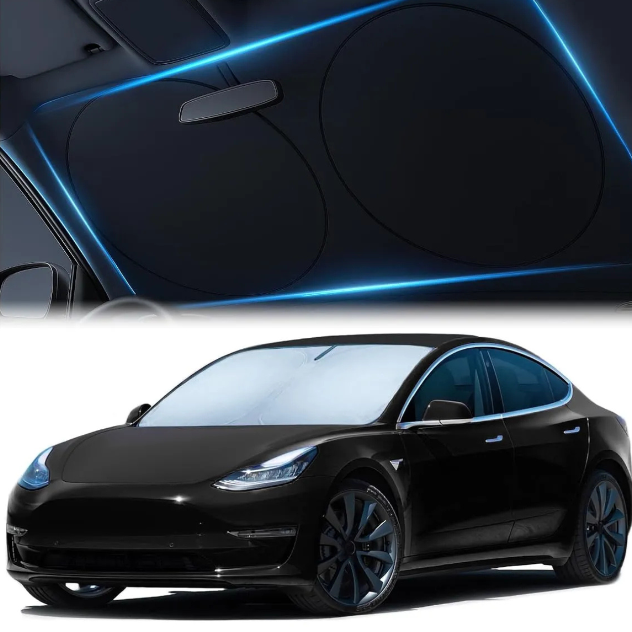 Reflective Foldable Sunshade For Tesla Model Car