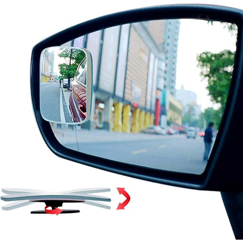 Wide Angle Blind Spot Car Mirror Set With Adhesive-Wireless Car Play Tech