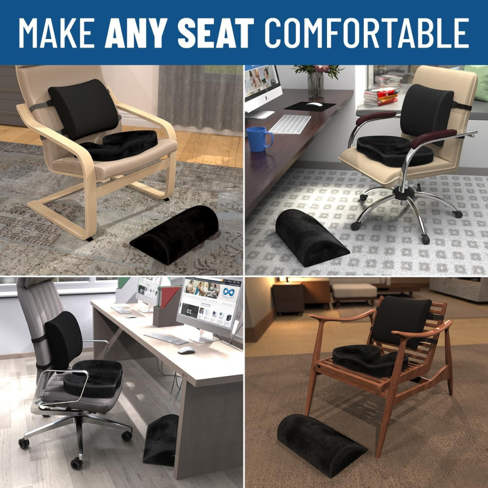 Memory Foam Seat Cushion For Support Set Office Car-Wireless Car Play Tech