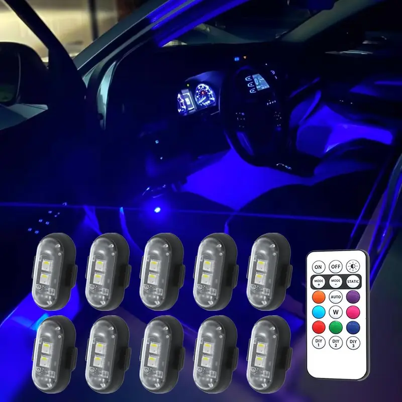 Wireless LED Strobe 8 Colors 10 Flash Modes Car Drone Lights
