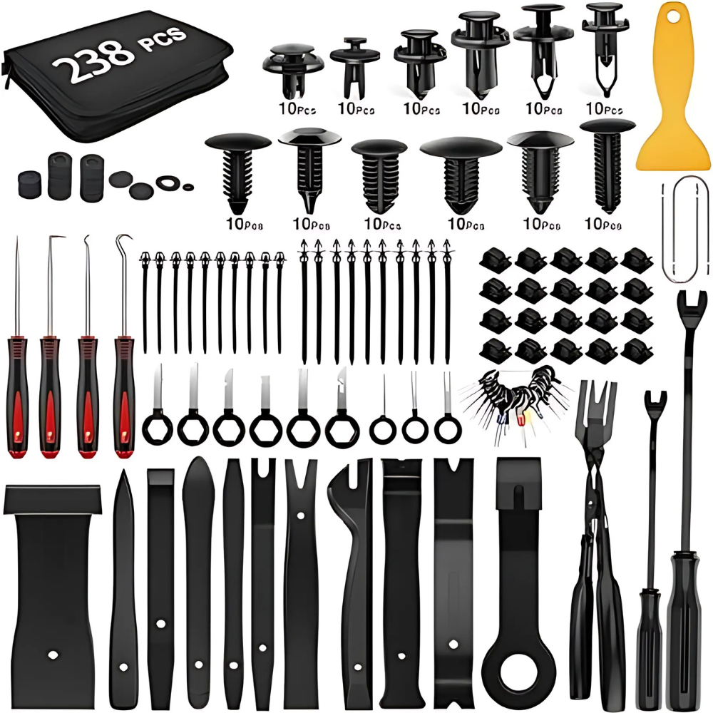 Assorted Auto Retainer Clips And Fastener With Removal Tool Kit-Wireless Car Play Tech