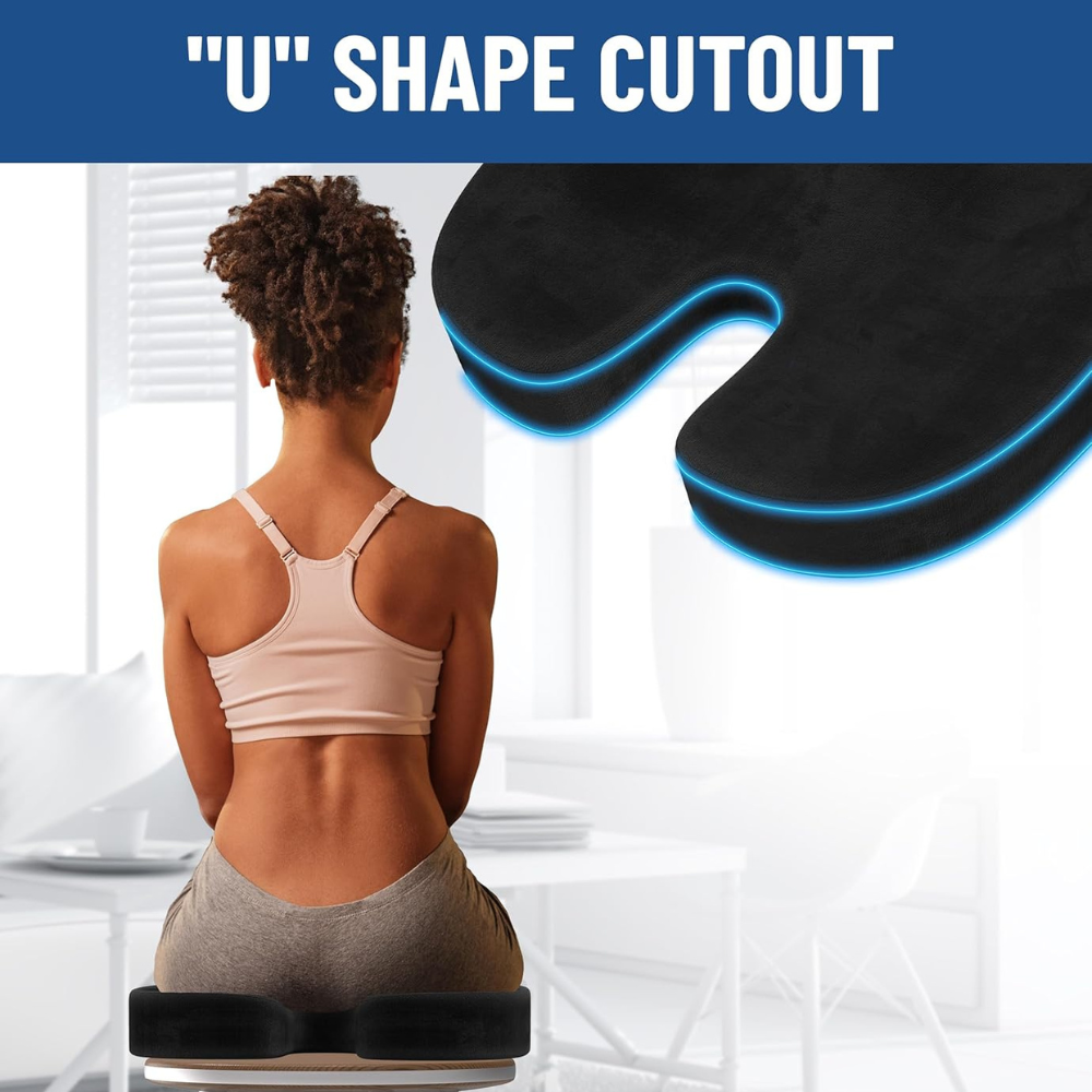 Memory Foam Seat Cushion For Car Desk Travel Support-Wireless Car Play Tech