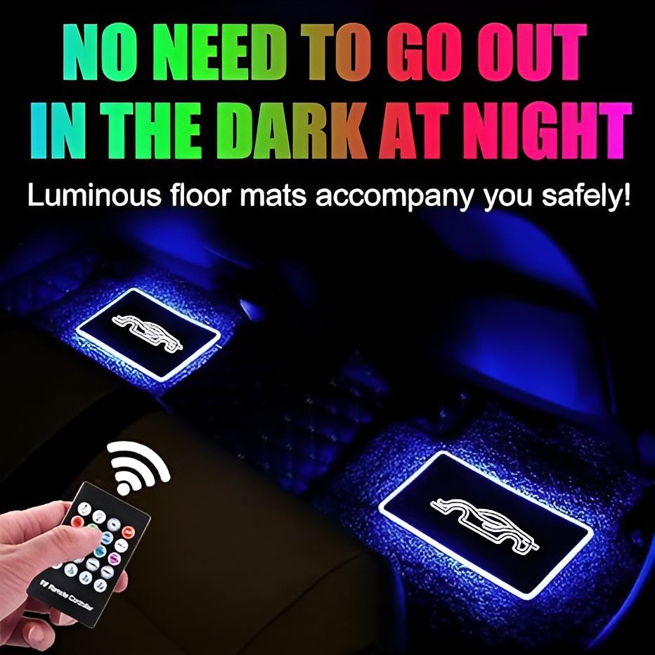 Pack of 4 Car LED Lights for Floor Mats