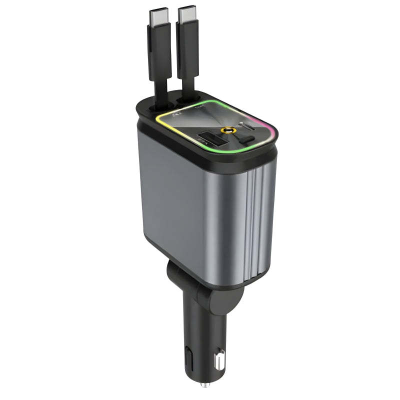 4 In 1 Retractable Car Charger For Multiple Devices-Wireless Car Play Tech