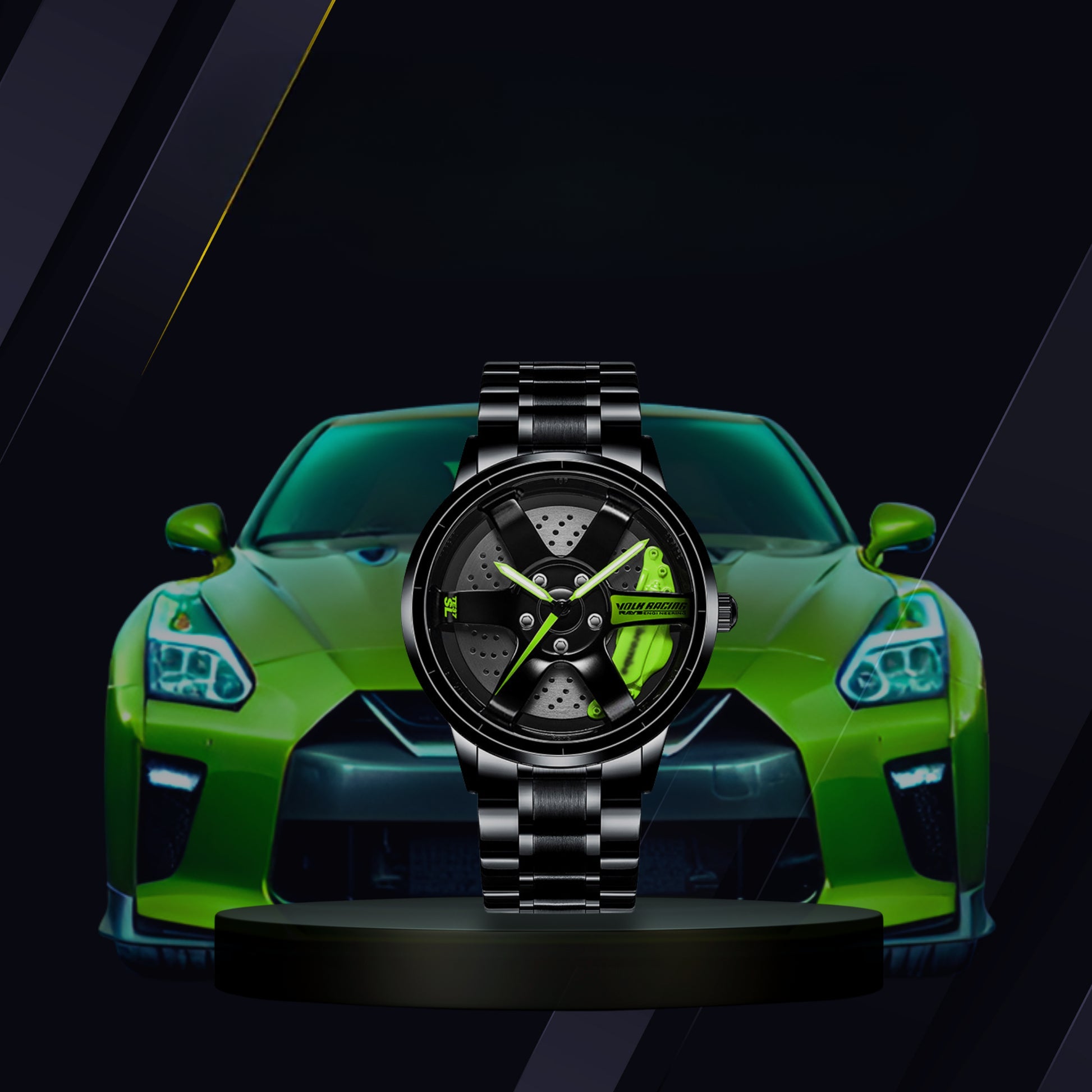 Racing Series  Wheel Rim Dial Watches-Wireless Car Play Tech