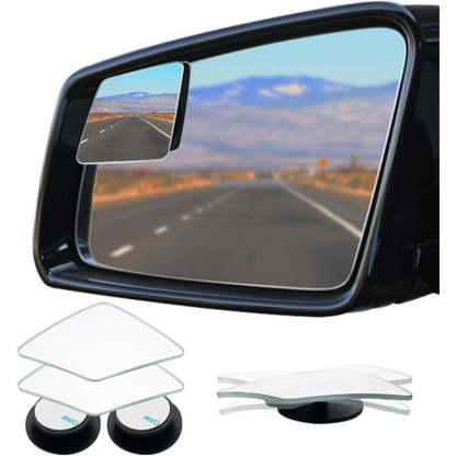 Wide Angle Blind Spot Car Mirror Set With Adhesive-Wireless Car Play Tech