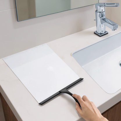 All Purpose Stainless Steel Shower Squeegee For Shower Glass Door With 2 Adhesive Hooks