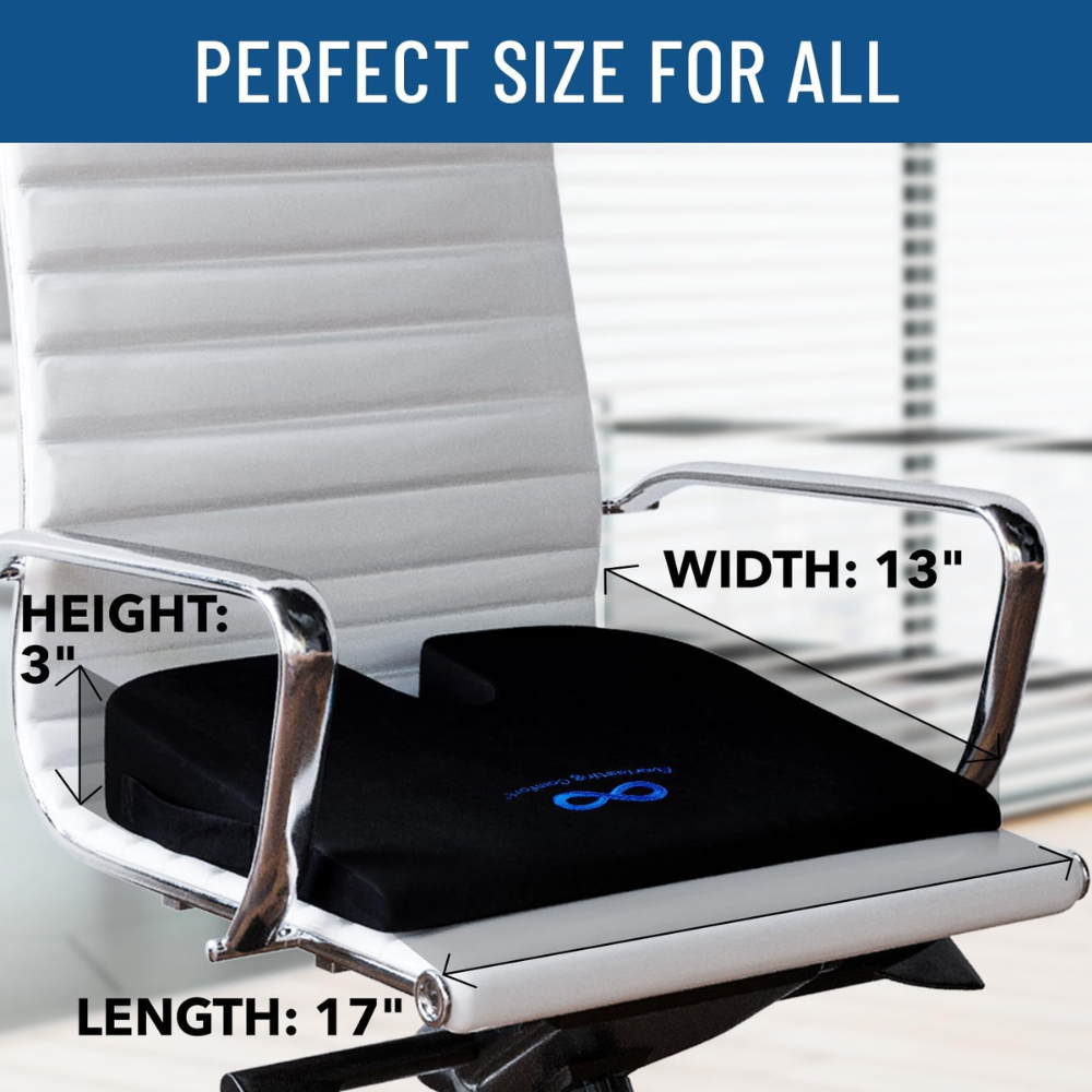 Memory Foam Seat Cushion For Car Desk Travel Support-Wireless Car Play Tech