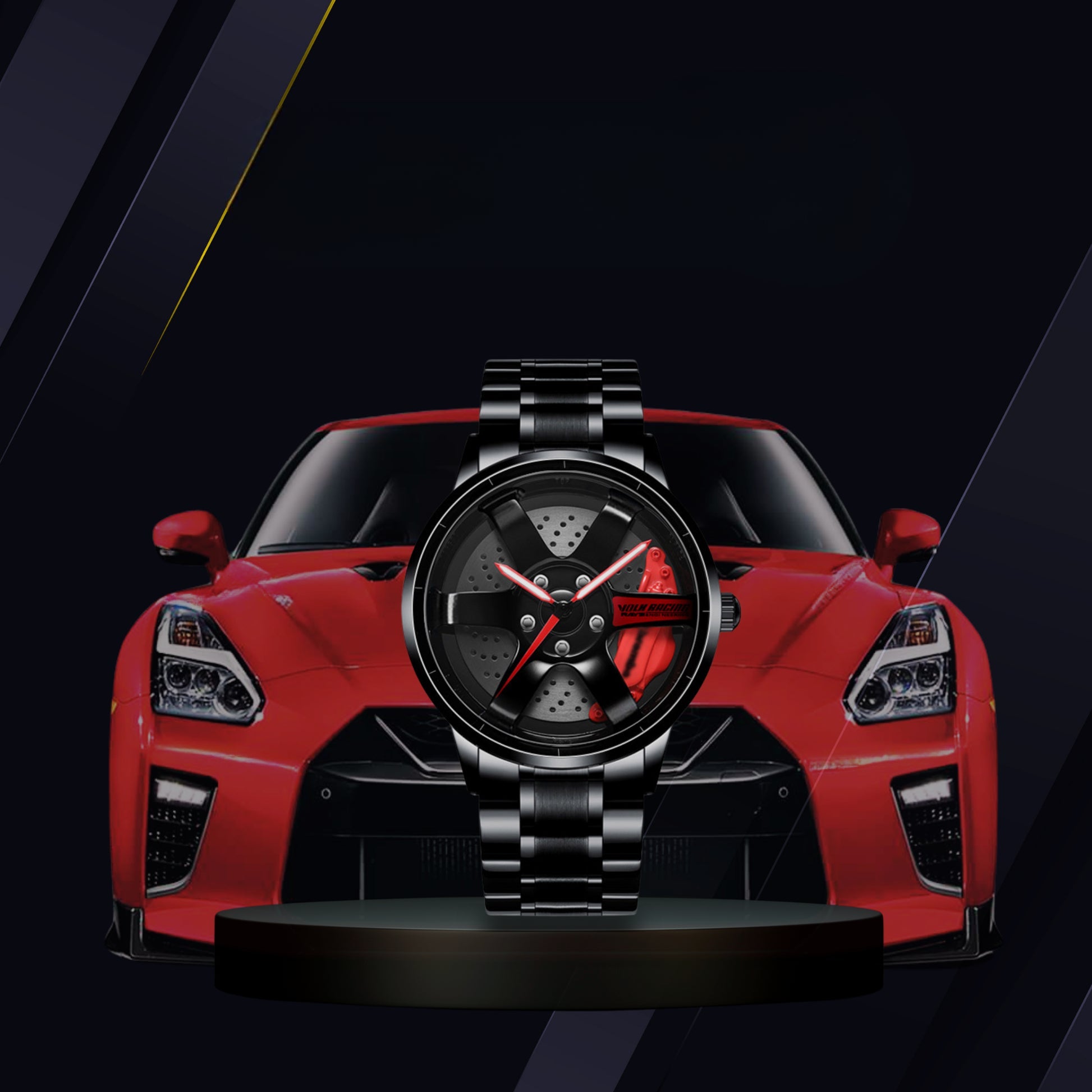 Racing Series  Wheel Rim Dial Watches-Wireless Car Play Tech