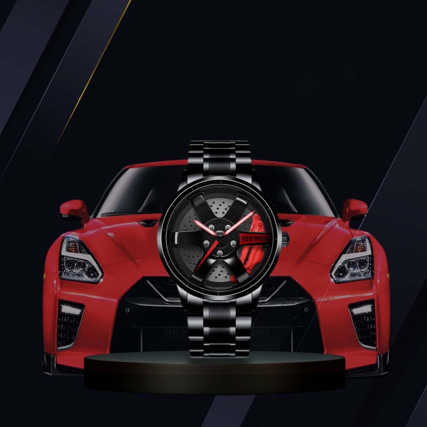 Racing Series  Wheel Rim Dial Watches-Wireless Car Play Tech