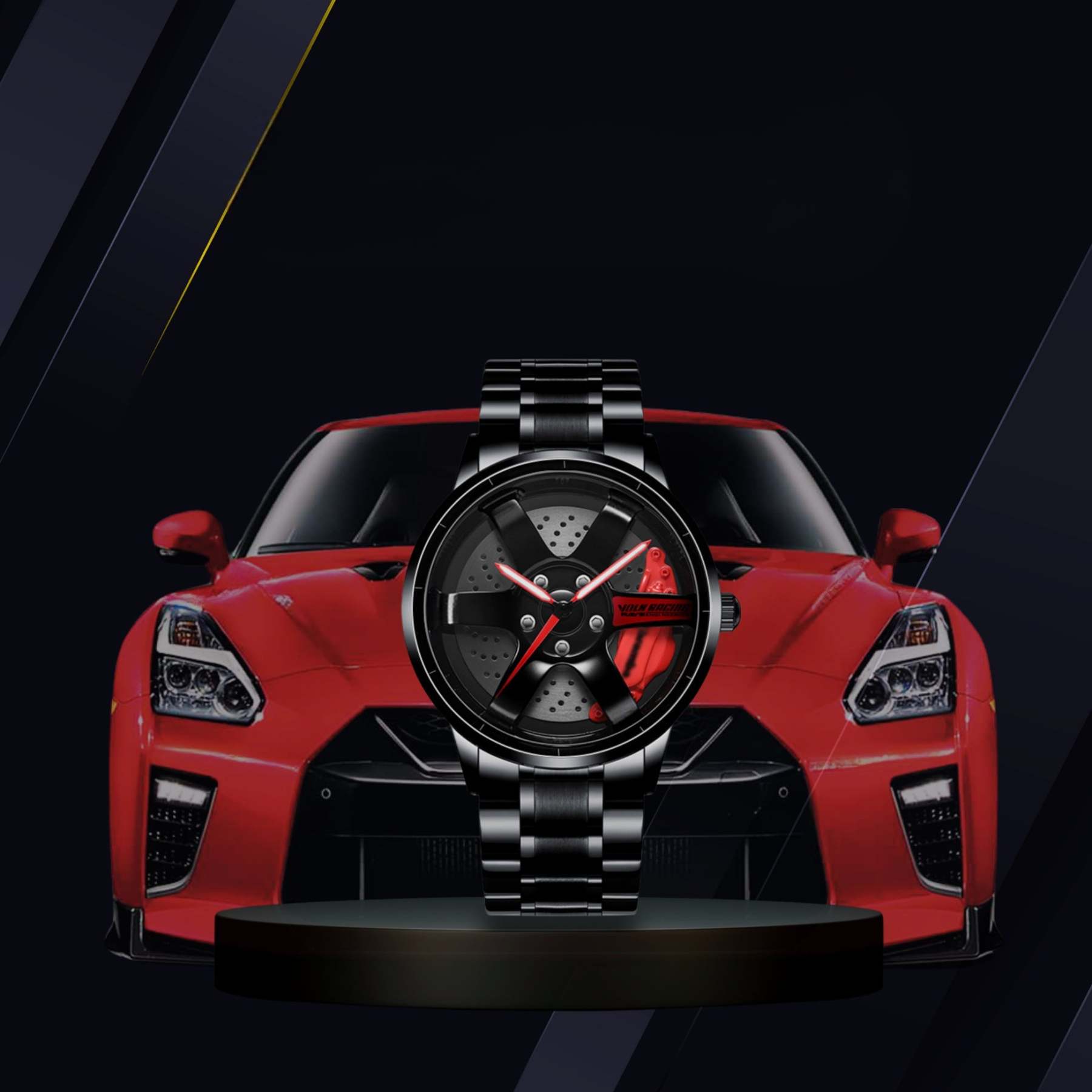 Racing Series  Wheel Rim Dial Watches-Wireless Car Play Tech