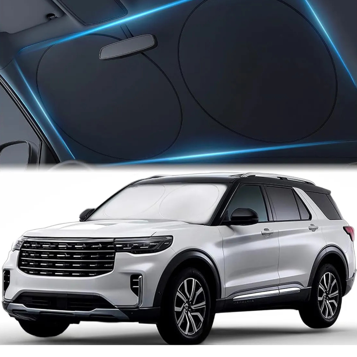 Reflective Foldable Sunshade For Tesla Model Car