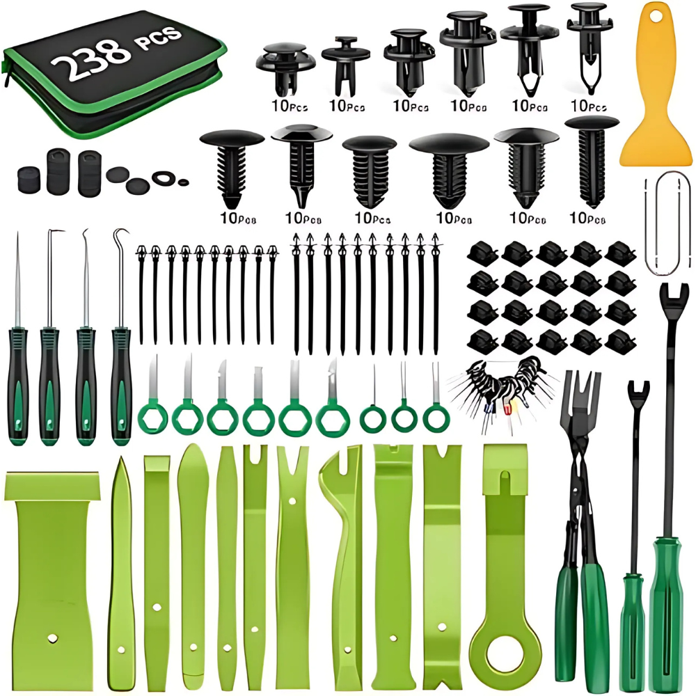 Assorted Auto Retainer Clips And Fastener With Removal Tool Kit-Wireless Car Play Tech