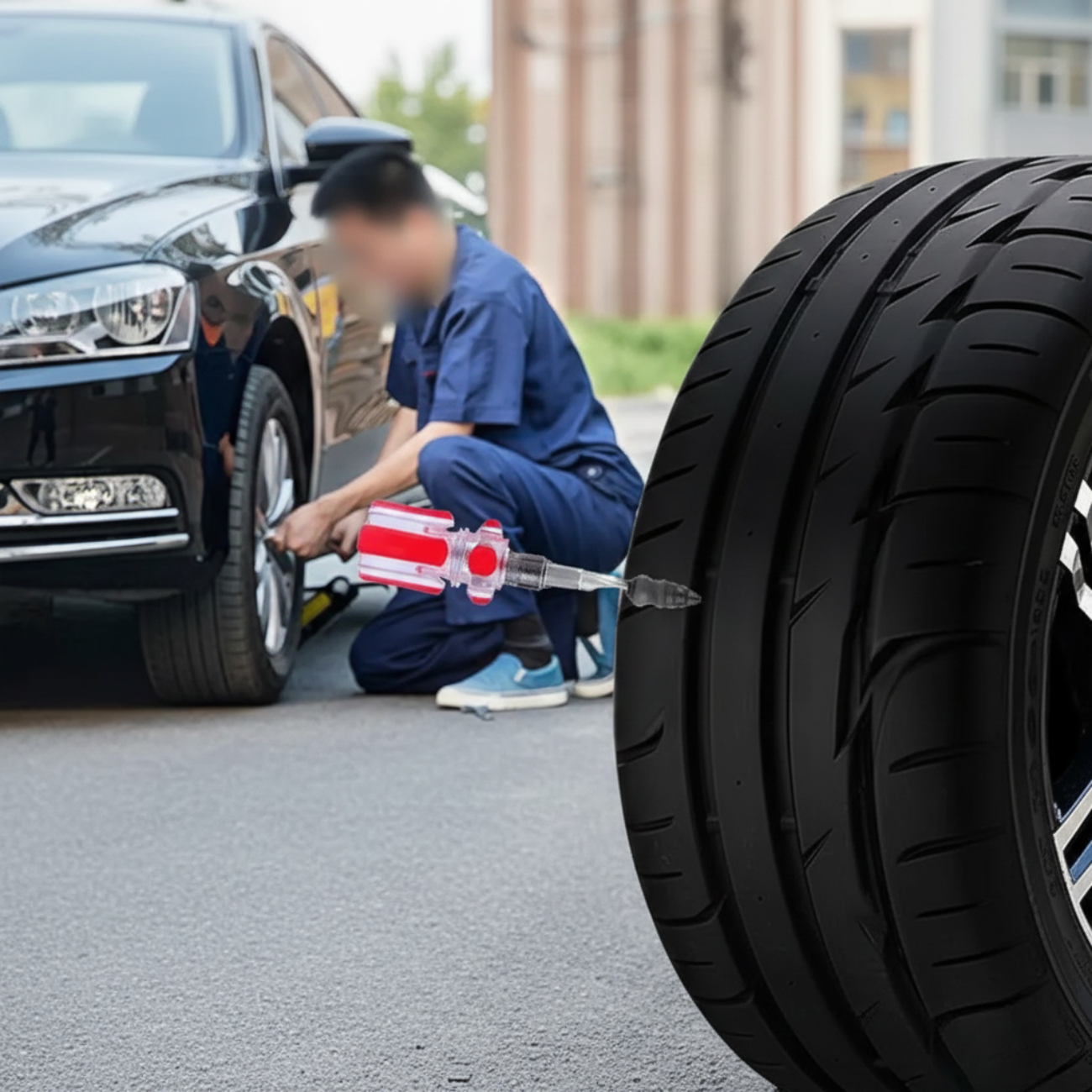 60 Pieces Tire Repair Rubber Nails Set With 2 Sizes