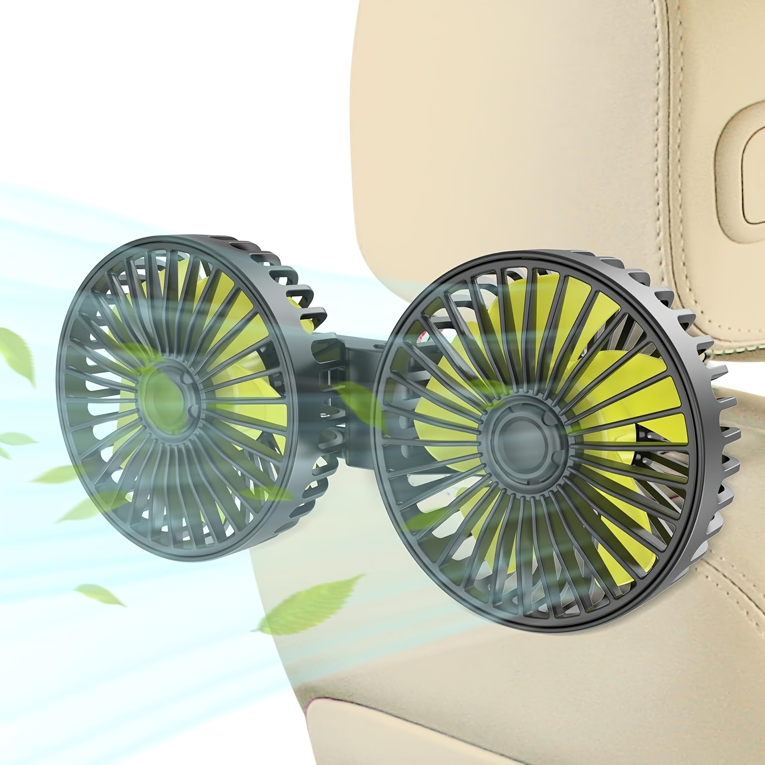USB Portable Dual Head Cooling Fan For Car