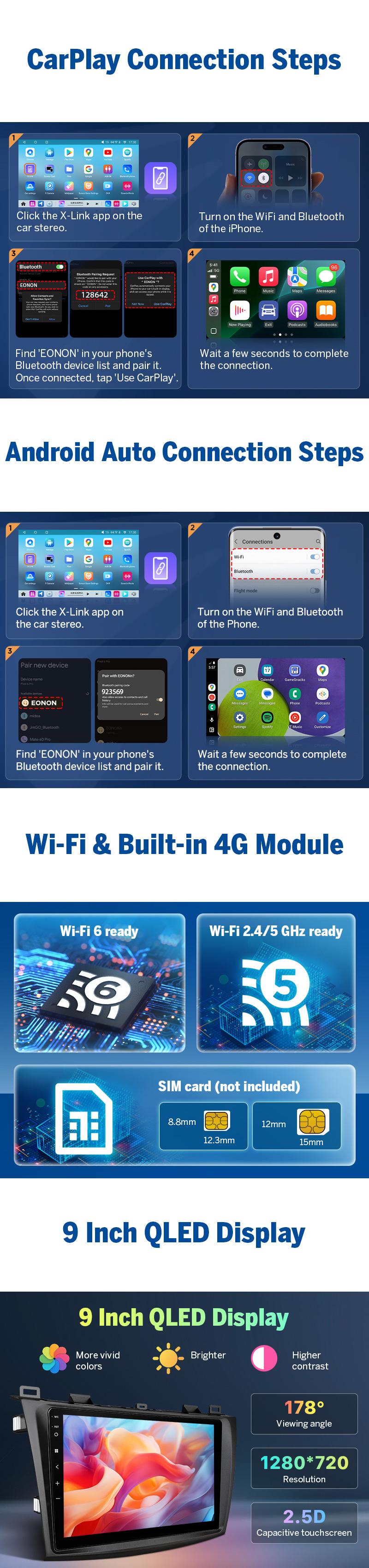 EONON Car Stereo for Mazda 3 Mazda speed 3 2010, 2011, 2012, 2013, Wireless CarPlay & Android Auto Car Radio Touch Screen, 9" Android 14 Car head unit, Bluetooth, Steering wheel controls, Backup camera, plug and play, Jumpstart Sale - M3BLX7 / M3BLX7S