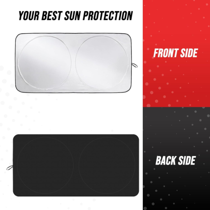Foldable Car Sun Shade for Windshield with Storage Pouch-Wireless Car Play Tech