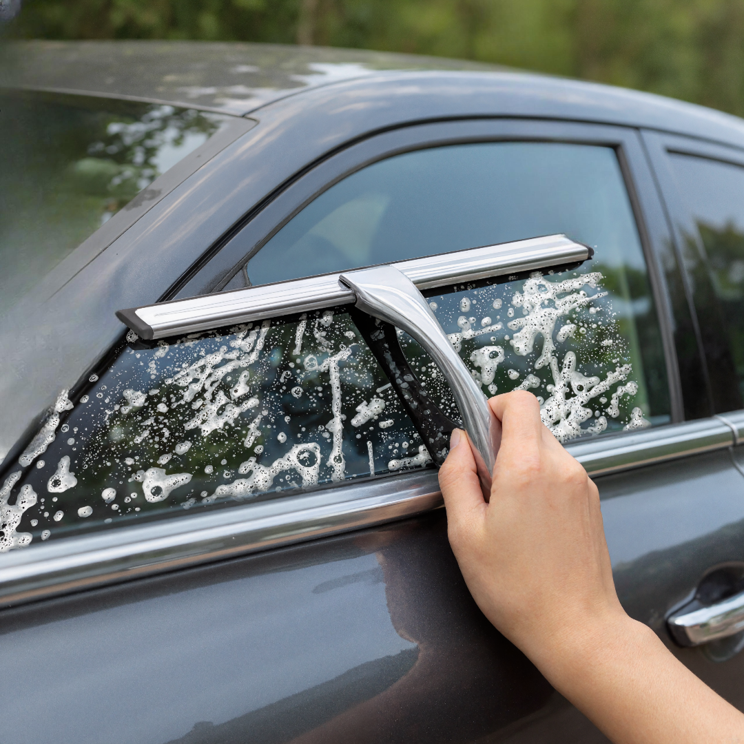 Stainless Steel Shower Squeegee For Shower Glass Door With 2 Adhesive Hooks