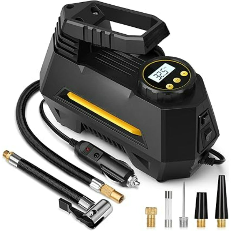Portable Tire Inflator Air Compressor With 12V Digital LED-Wireless Car Play Tech