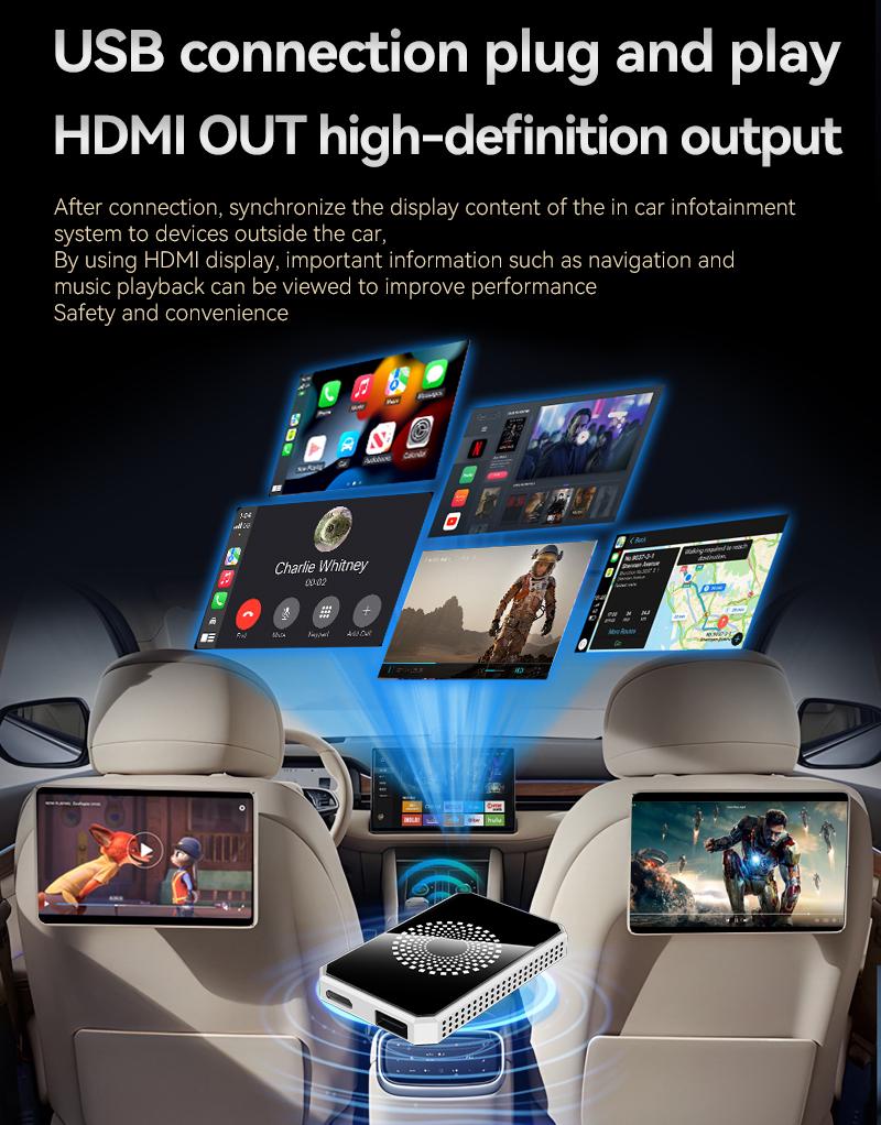 【ValentinesDay】Wireless Carplay Adapter for Factory Wired Carplay Vehicles,Supports Netflix/Youtube/TikTok APP to Play Vedio on a Car Screen  【Not support for Tesla & BMW】