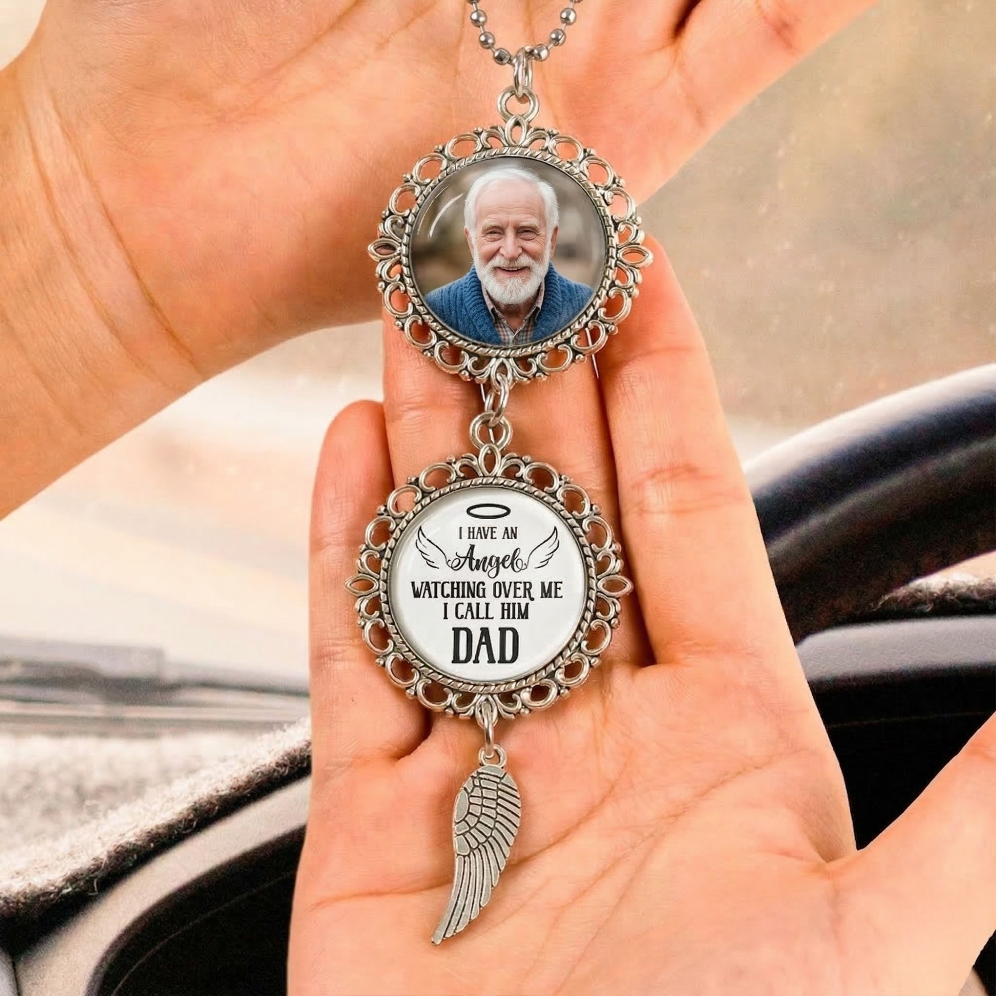 Personalized Photo Hanging Charm Ornament For Car 