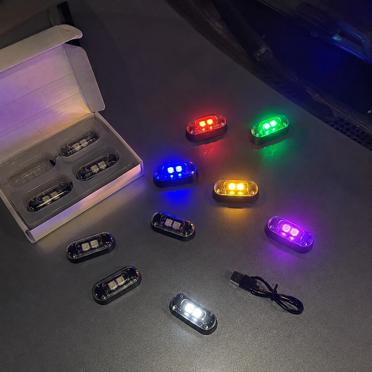 Wireless LED Strobe 8 Colors 10 Flash Modes Car Drone Lights