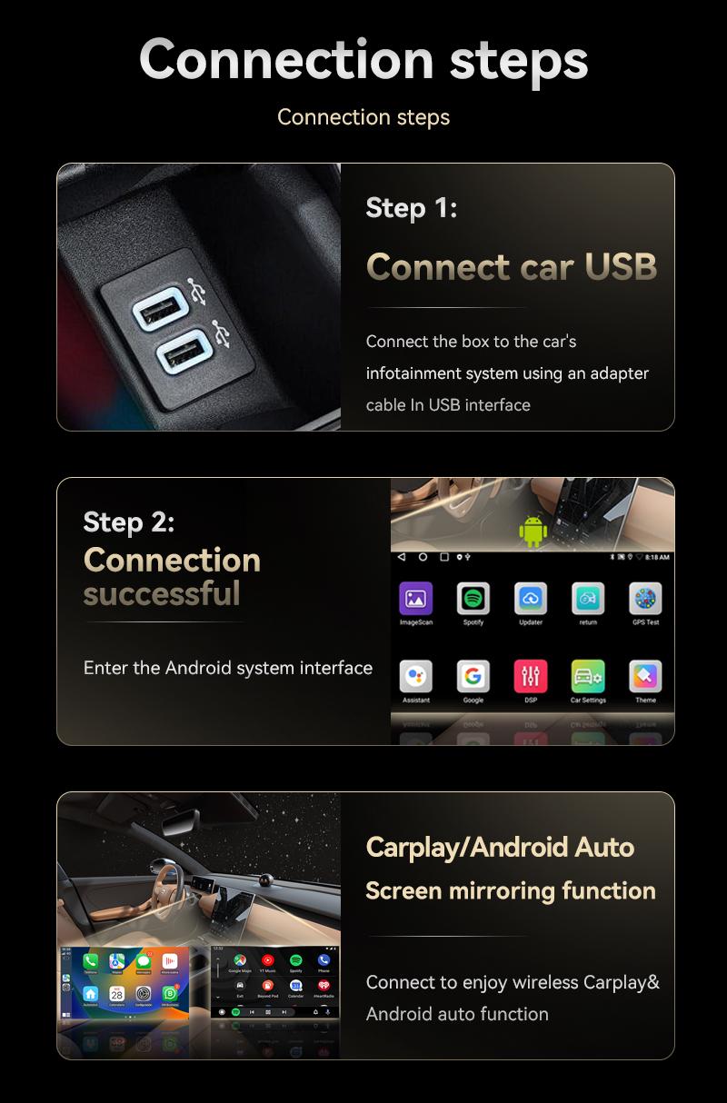 【ValentinesDay】Wireless Carplay Adapter for Factory Wired Carplay Vehicles,Supports Netflix/Youtube/TikTok APP to Play Vedio on a Car Screen  【Not support for Tesla & BMW】