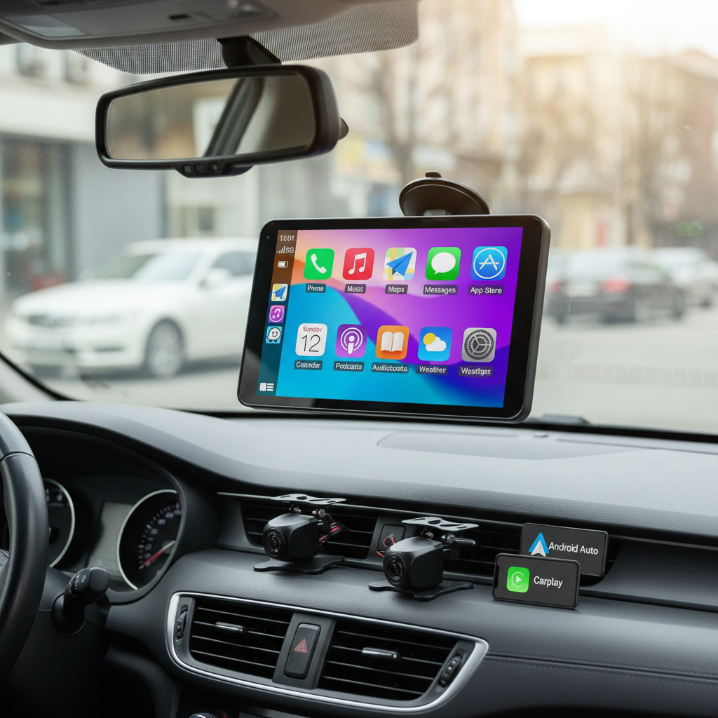 Portable Car Touch Screen with Wireless CarPlay And Android Auto