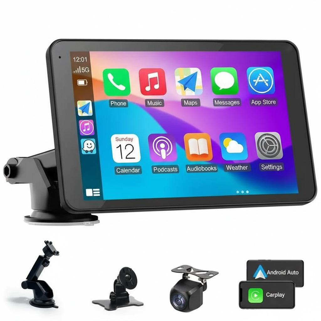 Portable Car Touch Screen with Wireless CarPlay And Android Auto