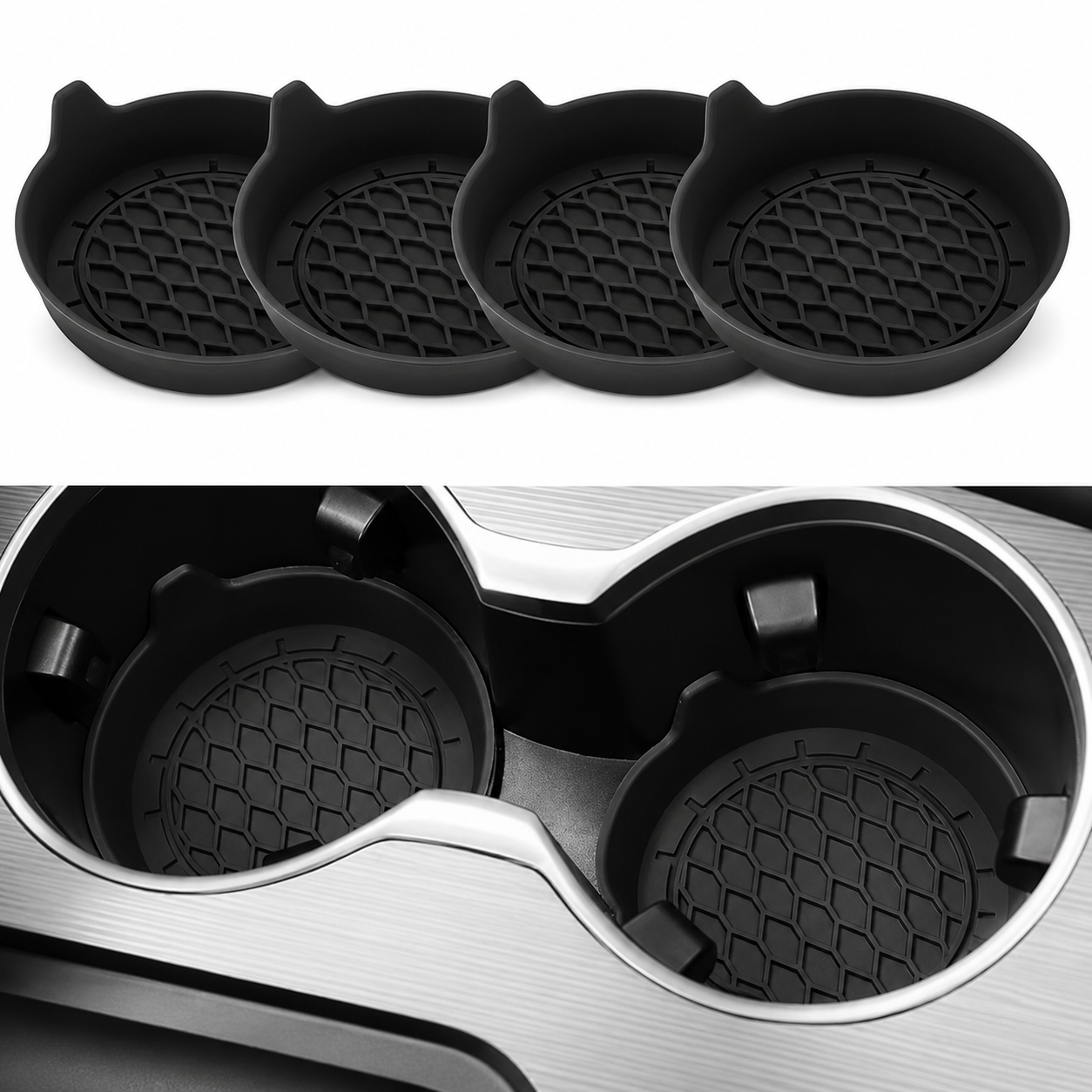 Pack Of 4 Universal Silicone Car Cup Holder Coaster