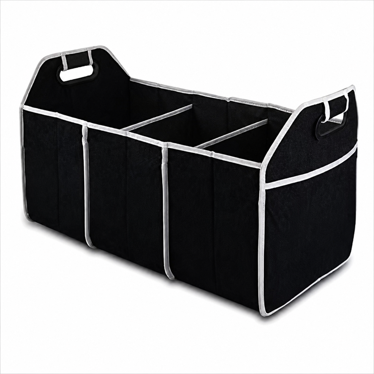 Portable Foldable Universal Car Trunk Organizer Bag With 3 Compartments
