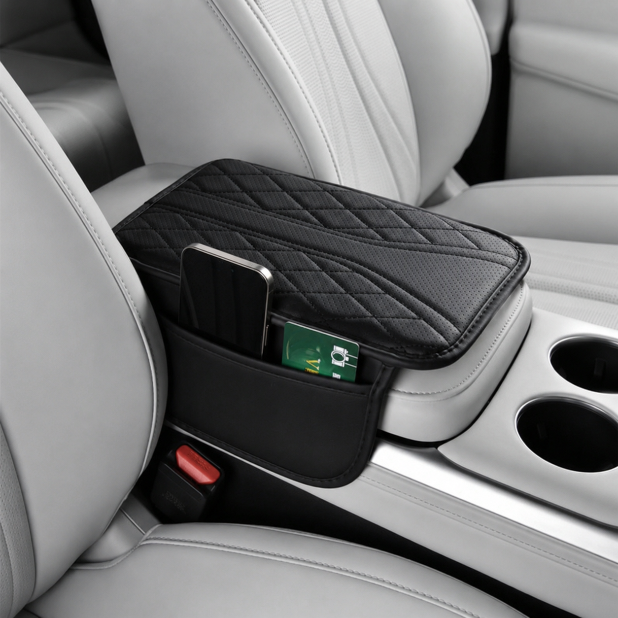 Car Center Console Cover With Storage Pockets