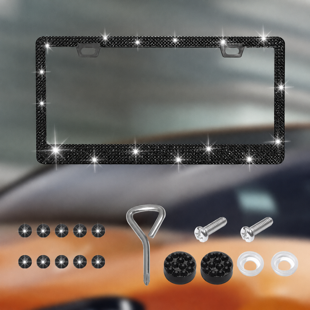 Pearlescent Decorative License Plate Frame For Women