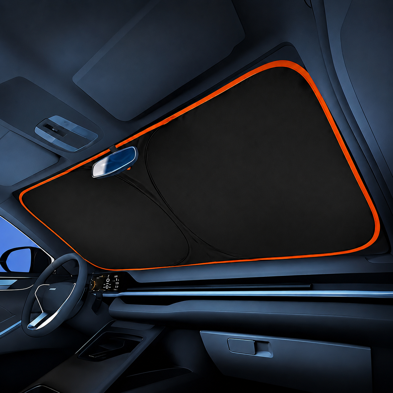 Portable Reflective Car Sunshade For Front Windshield And Vehicle Use