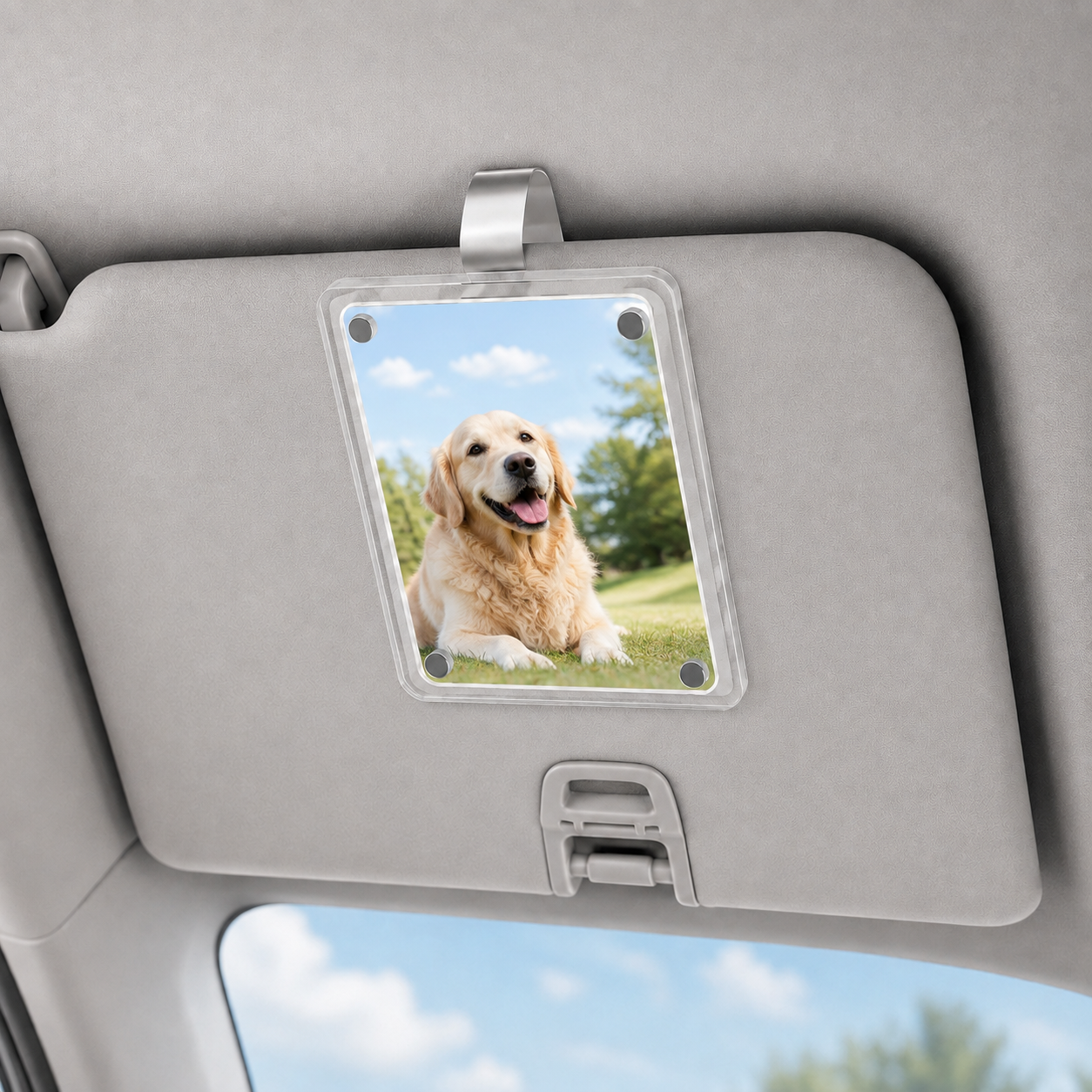 Magnetic Car Sun Visor Photo Frame And Acrylic Fridge Magnet Decor