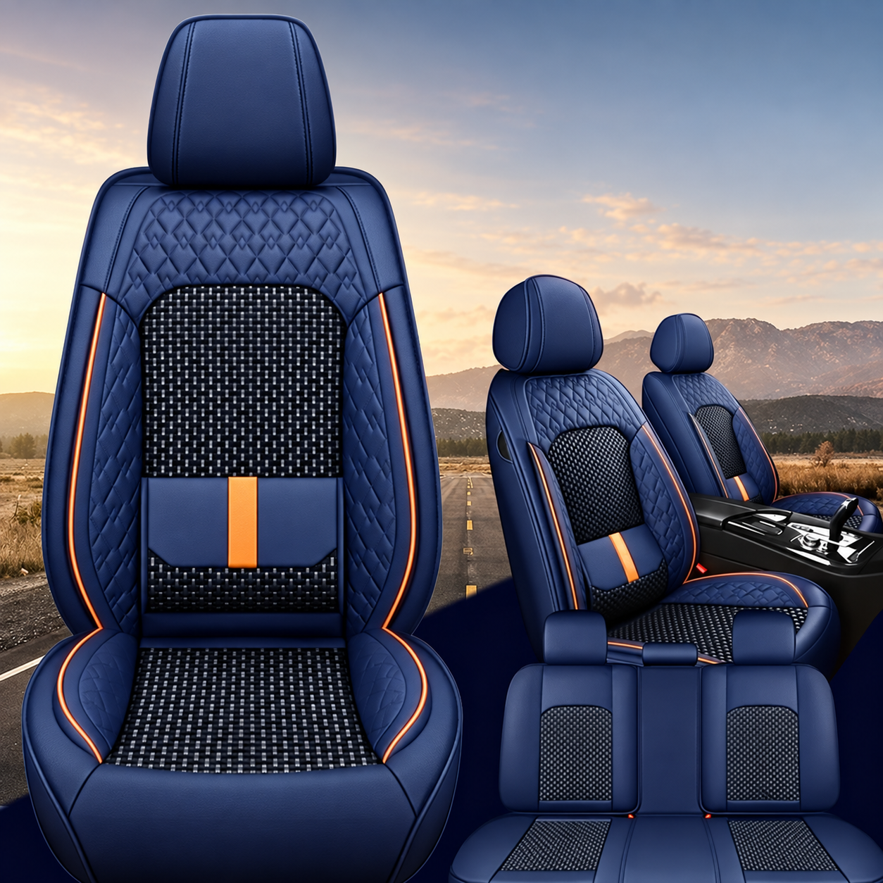 Full Car Seat Cover Kit With Complete Mat Set