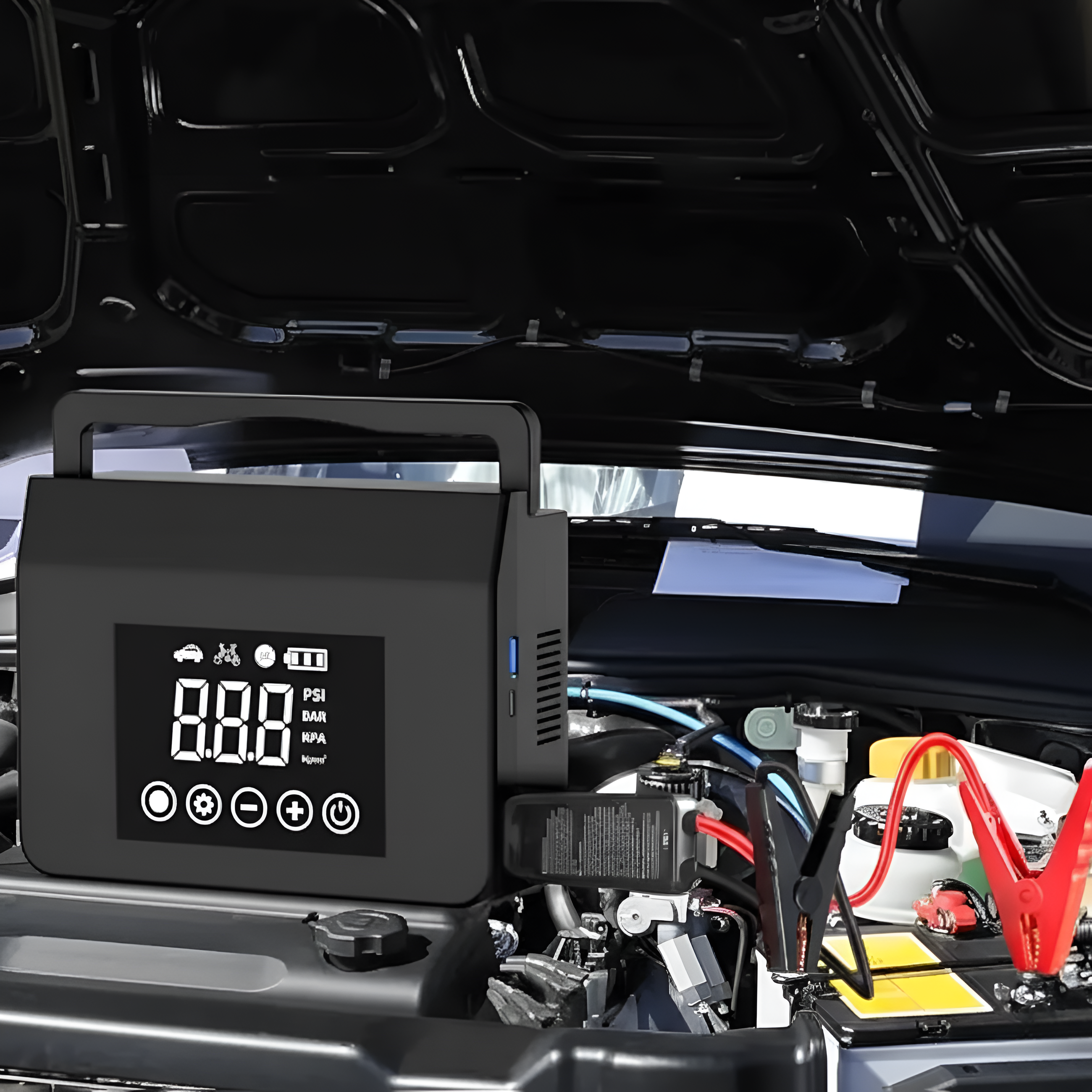 Portable Car Jump Starter With Air Compressor