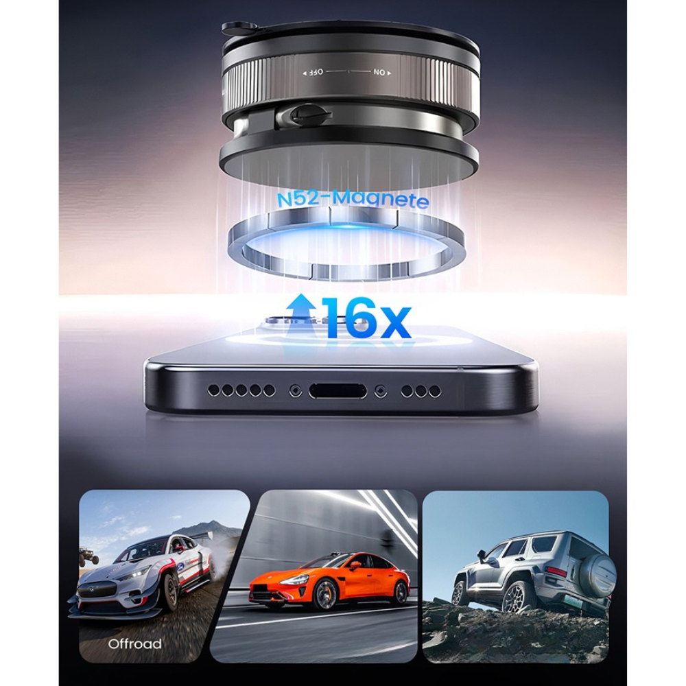 360 Degree Adjustable Magnetic Vacuum Phone Holder For Car Dashboard