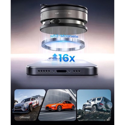 360 Degree Adjustable Magnetic Vacuum Phone Holder For Car Dashboard